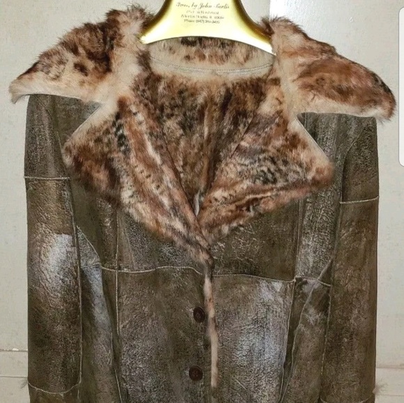 Ladies Tanned Leather Dyed Rabbit Fur Jacket - Picture 1 of 8
